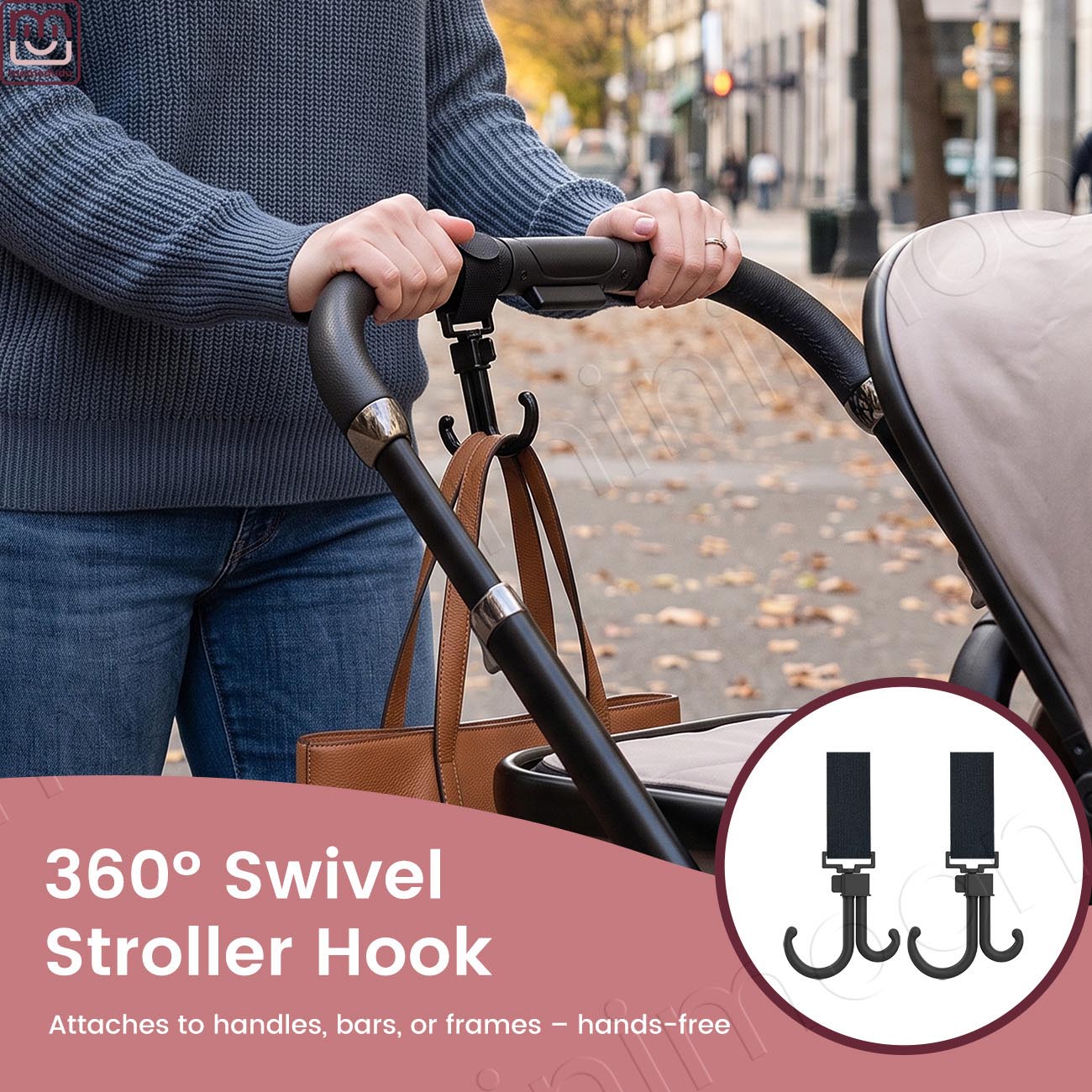 Travel Accessories Baby - 360 ° خطاف دوار لعربة الأطفال،